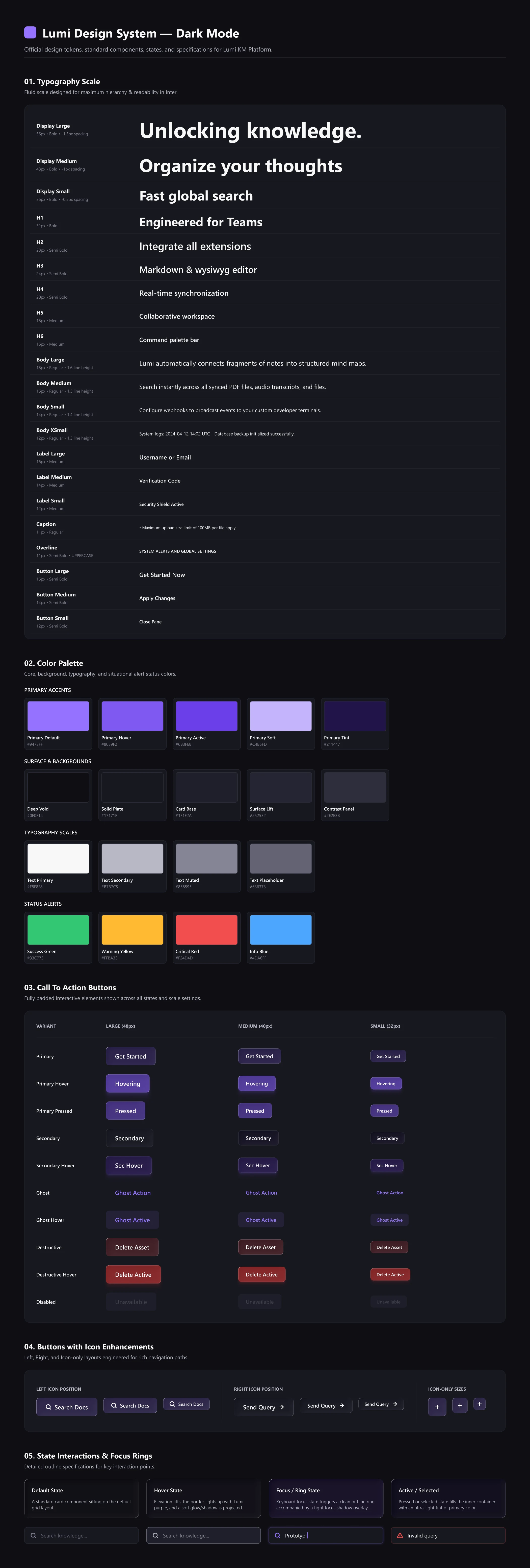 Lumi dark design system